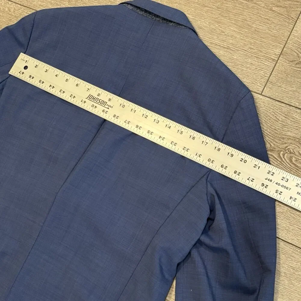 Cole Haan Grand OS Blazer Jacket 2 Button Blue Men’s 44R Wool Spandex Blend‎